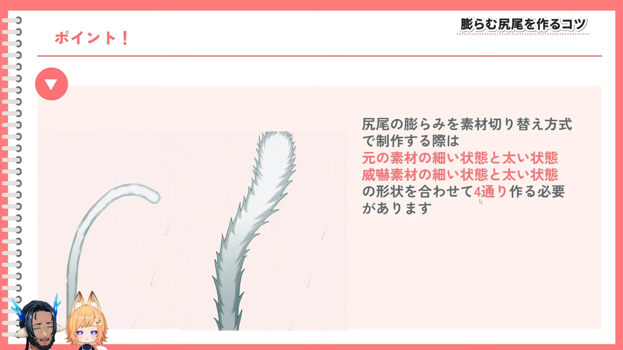 威嚇尻尾に変形できる